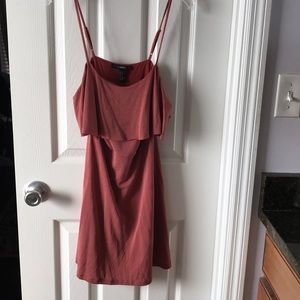 short burnt orange dress.